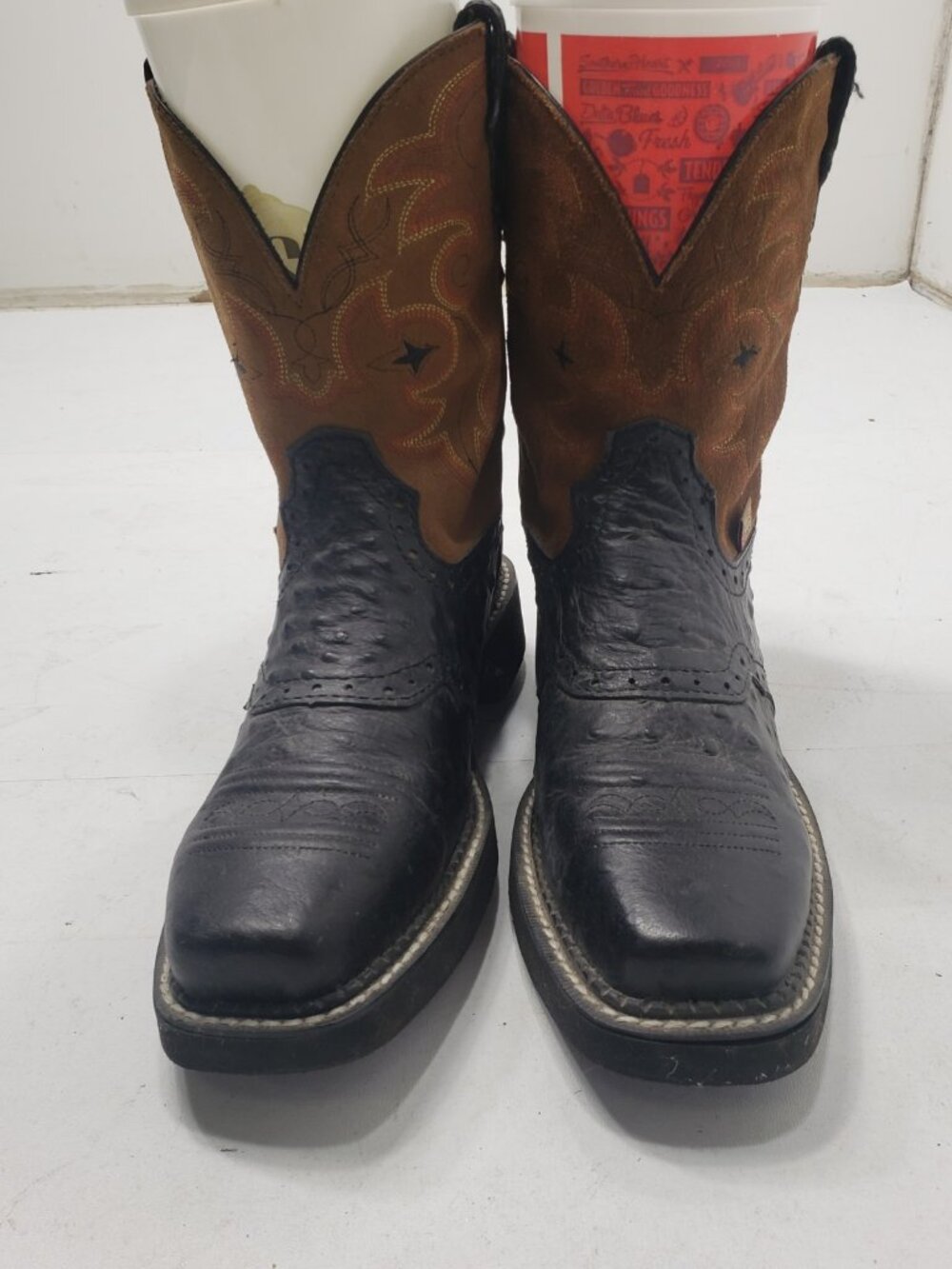 Justin Gypsy L9968 Women's 8B Leather Square Toe Western Cowboy Boots Black - Picture 2 of 12